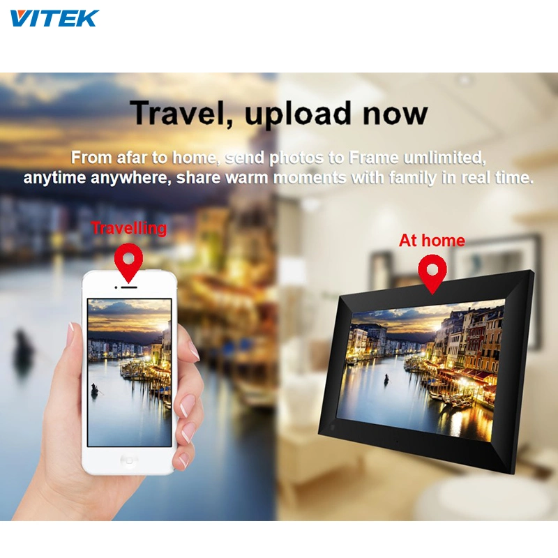 7 Zoll 5g Wi-FI entfernte Station freier Framoe Wolken-Speicher-hölzerne Digital-Abbildung-Foto-Rahmen