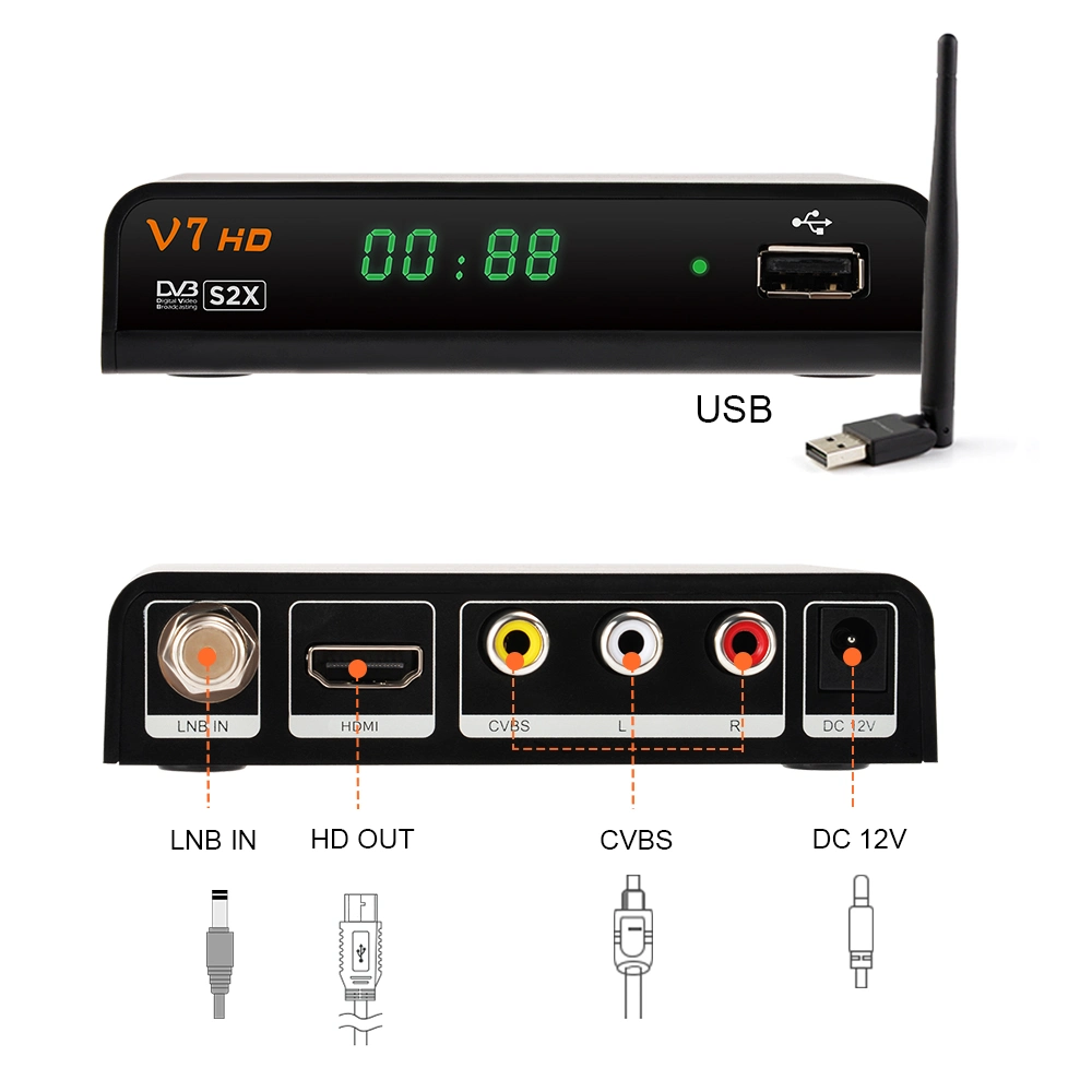 Gtmedia V7 HD Biss Auto Roll DVB-S2X Satelliten TV Receiver