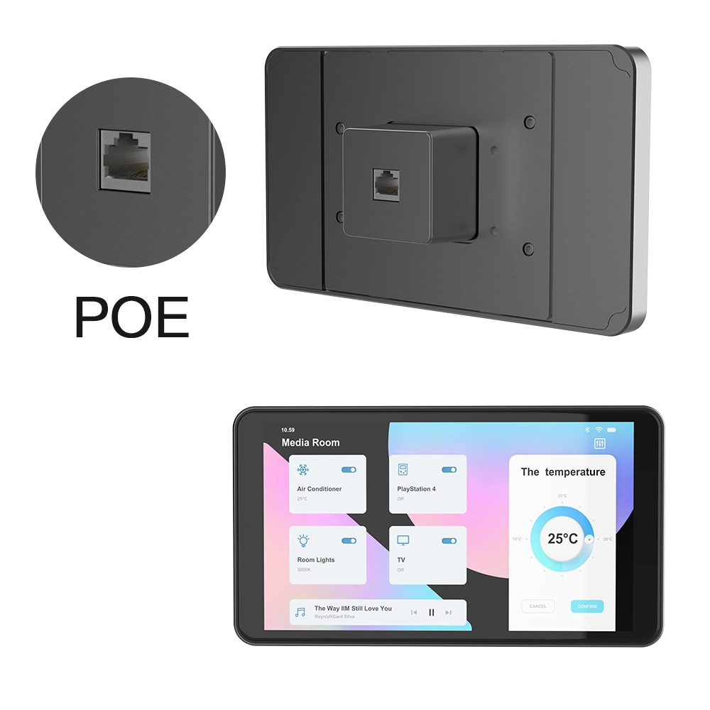 Smart Home Knx Rockchip Px30 WiFi BLE Wall Mount Android Tablet with Poe RS485 RS232 RJ45 Ethernet