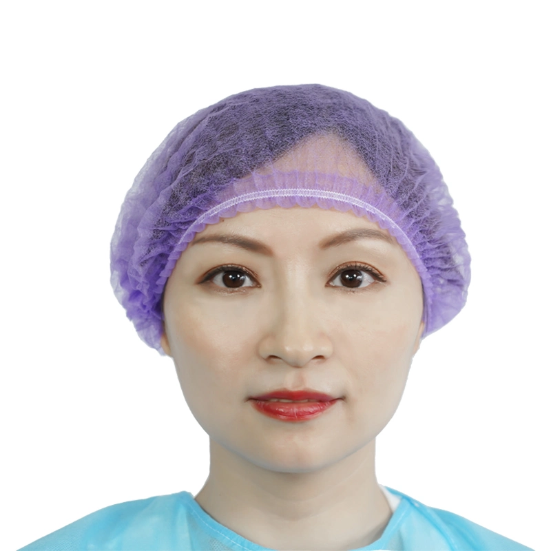 Multiple Colors of Breathable Non Woven PP Disposable Mob Cap 18" 19" 21" 24" for Hospital/Lab/Houseclean/SPA