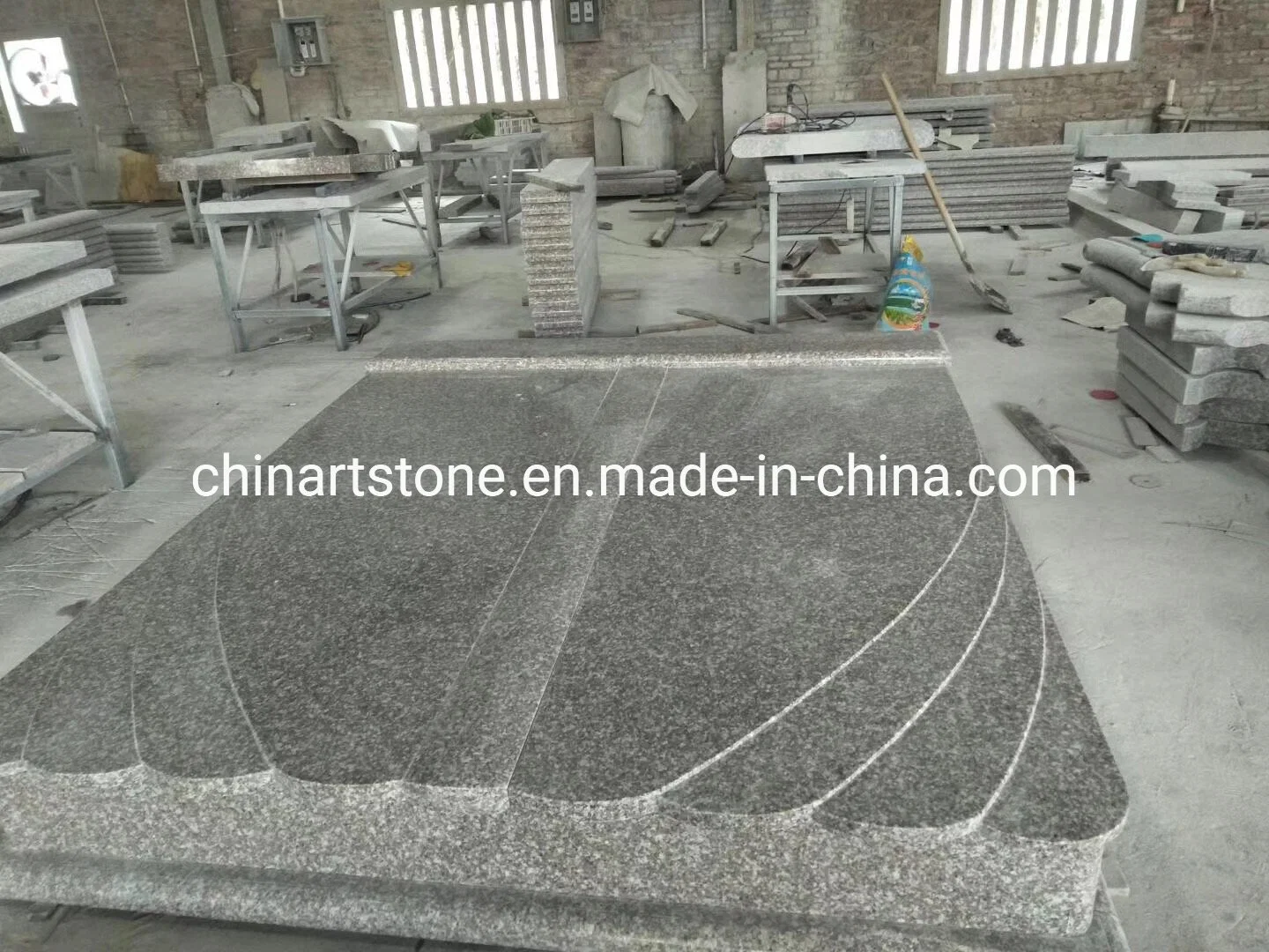 G664 Simple Granite Tombstone for Middle Europe Market