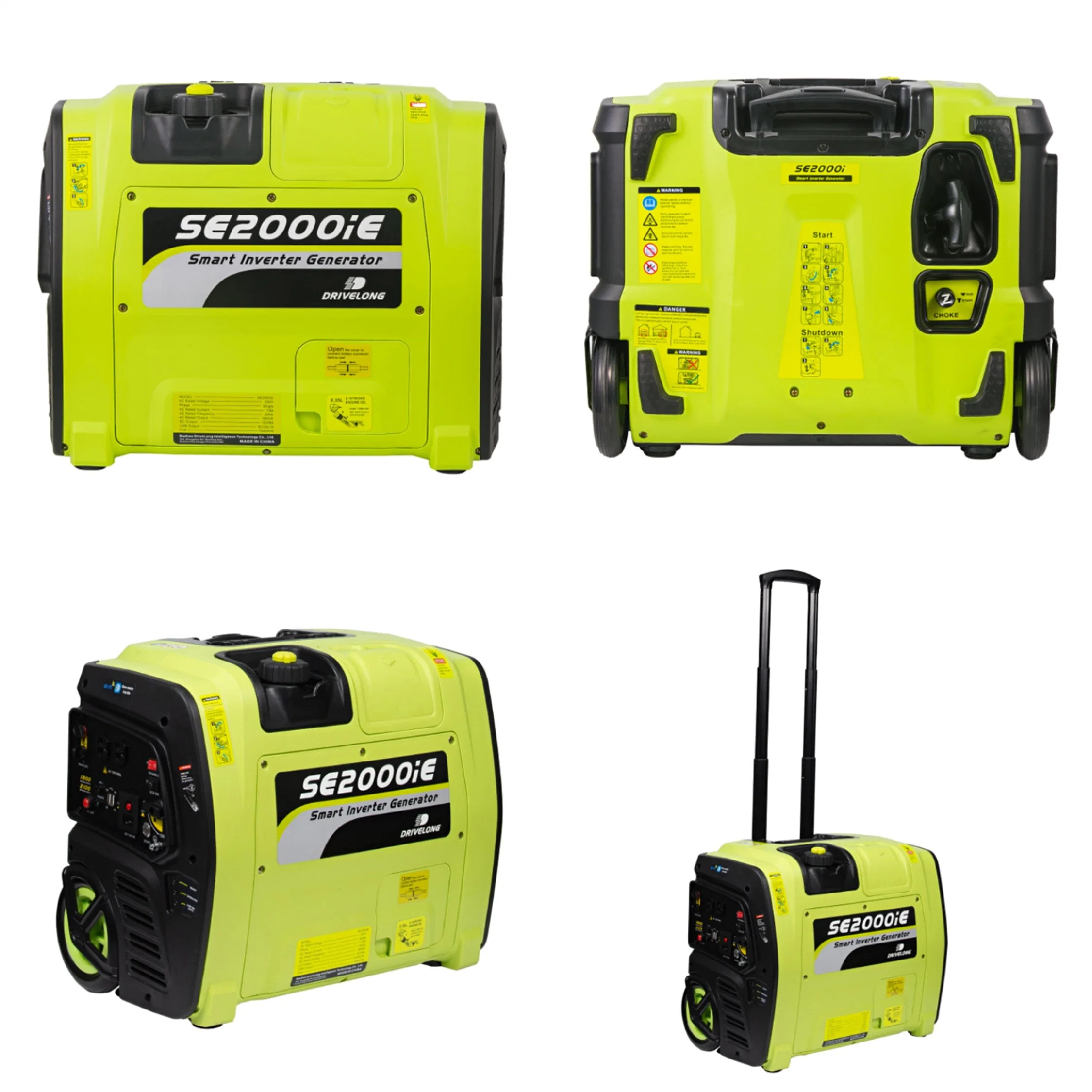 Se2000ie 2000W 2kw 3kw Super Silent Smart Portable Gasoline Engine Electric Inverter Generator for Camping with Wheels