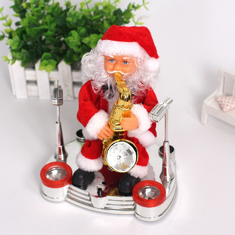 2023 Nuevo casarse con la Navidad Santa Electric Toy con diferentes instrumentos musicales para la decoración de Navidad