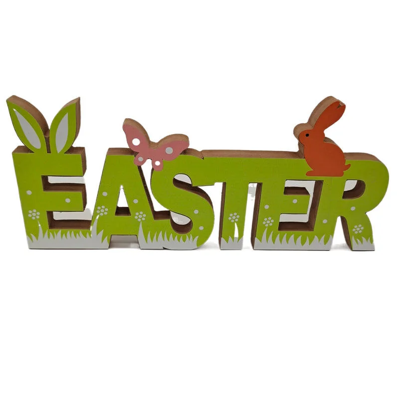 New Easter Wooden Crafts Rabbit Nordic Style Home Wooden Craft Decoration