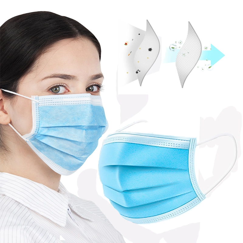 China Face Mask 3 Ply Ear Loop Masque Doctor Medical Disposable Face Masks