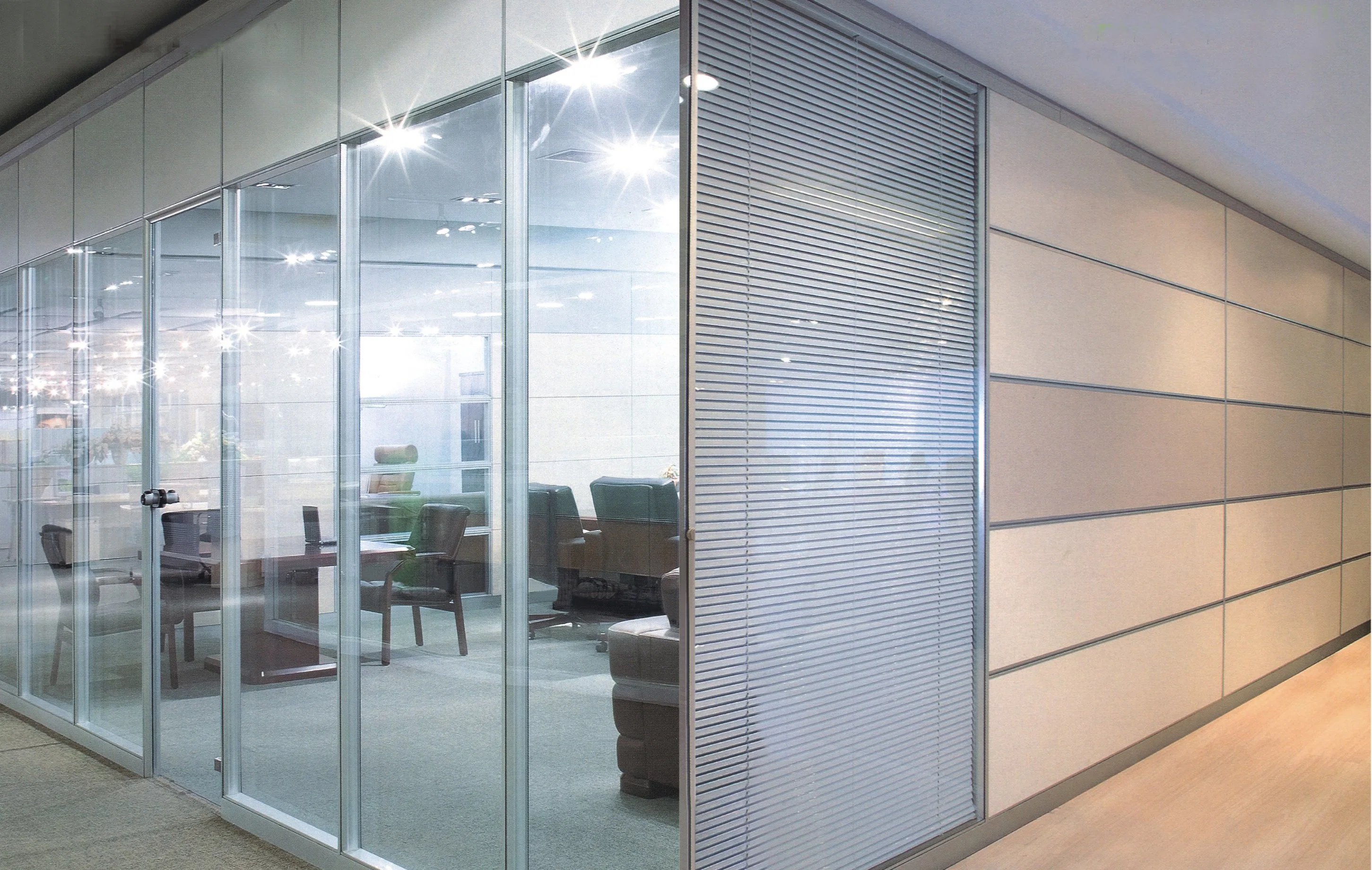 Modern Office High Partition Wall with Glass Aluminium Partition Wall