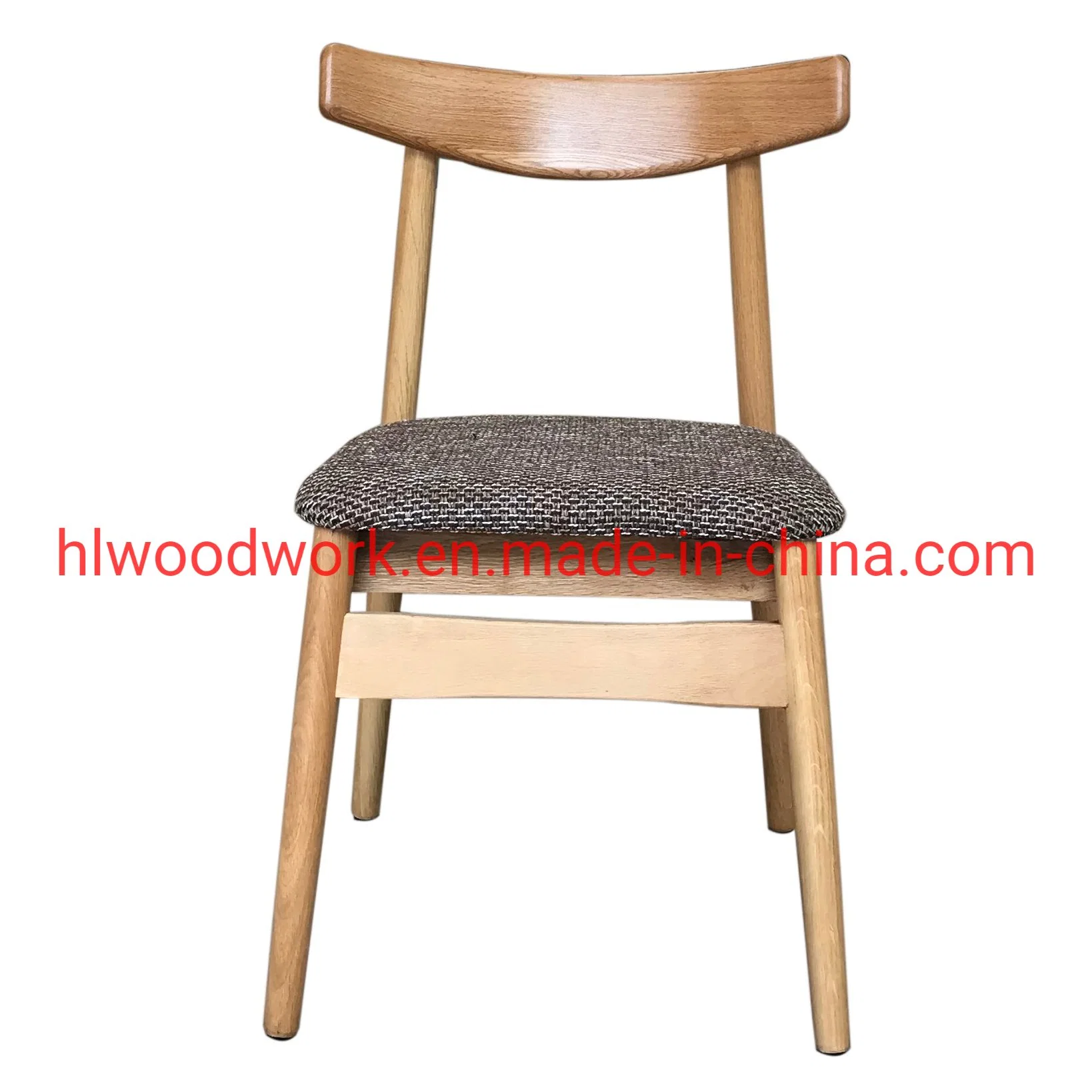 Dining Chair Oak Wood Frame Natural Color Fabric Cushion Brown Color K Style Wooden Chair Furniture Living Room Furniture