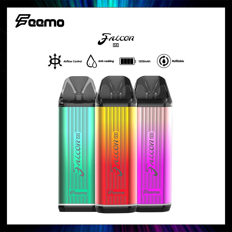 VAPE Mod con cartucho Atomizador de cápsula rellenable 2ml Feemo Falcon E-Cigarette Starter Kits 1200mAh VAPE vapor de batería al por mayor