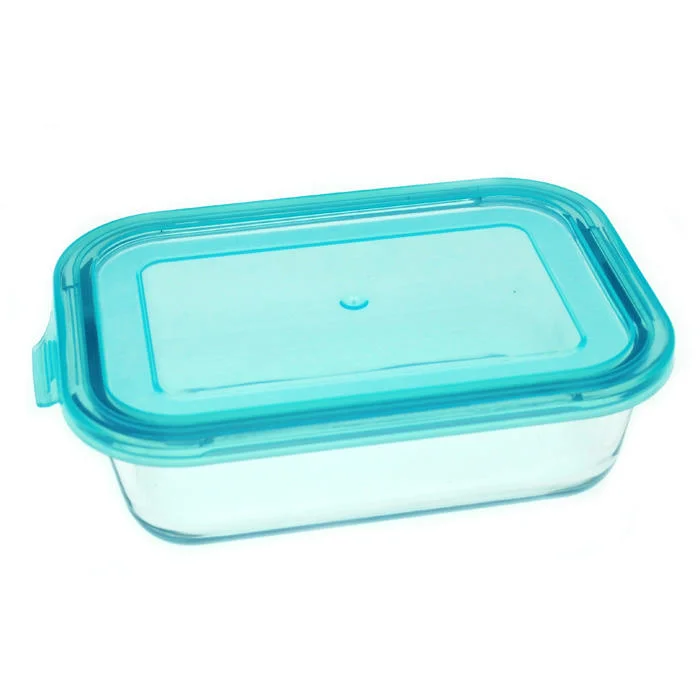 630ml Square Lunch Box Microondas vaso cuenco crujiente de vidrio con Cubierta