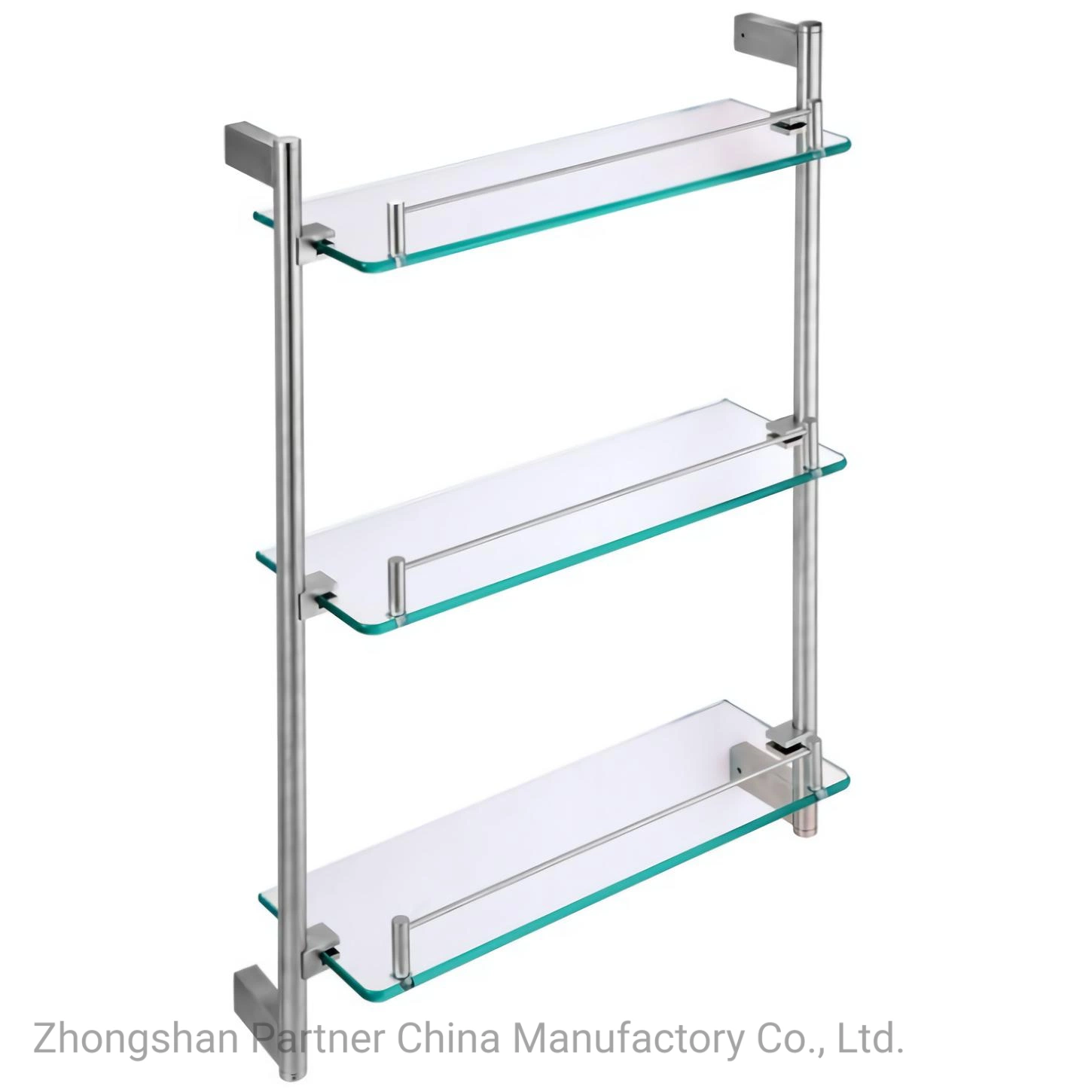 Stainless Steel 304 Elegant Corner Tempered Glass Shelf Bathroom Hardware