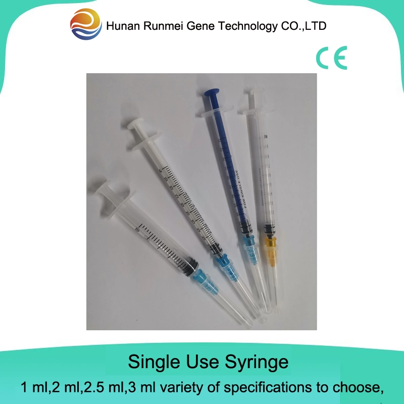 Medical Disposable 1ml 2ml 3ml Injection Plastic Syringe with Needle