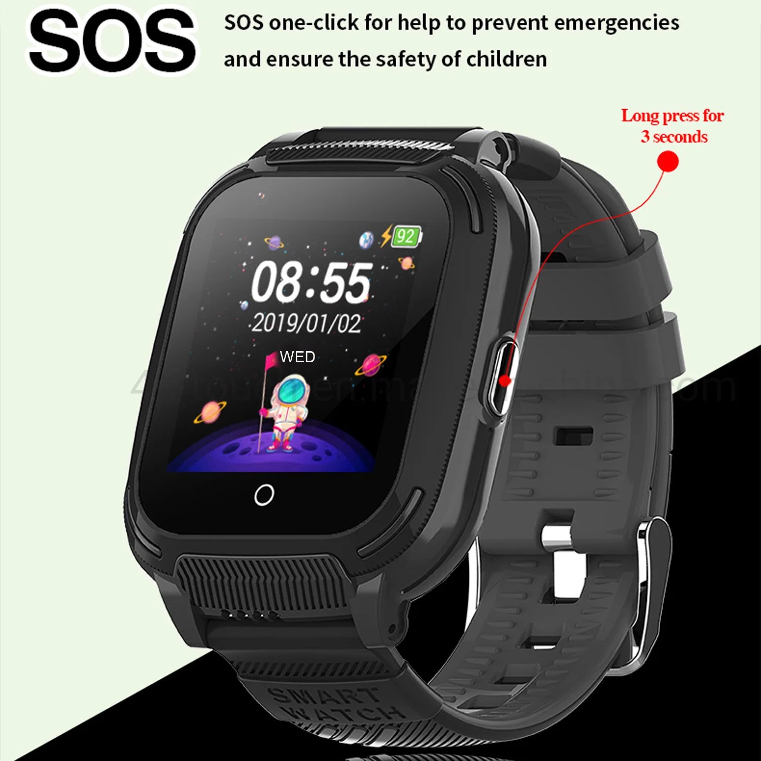 4G LTE IP67 Tarjeta SIM resistente al agua un toque Sos Call Kids Pulsera inteligente GPS Tracker Reloj con llamada de voz global gratuita D62