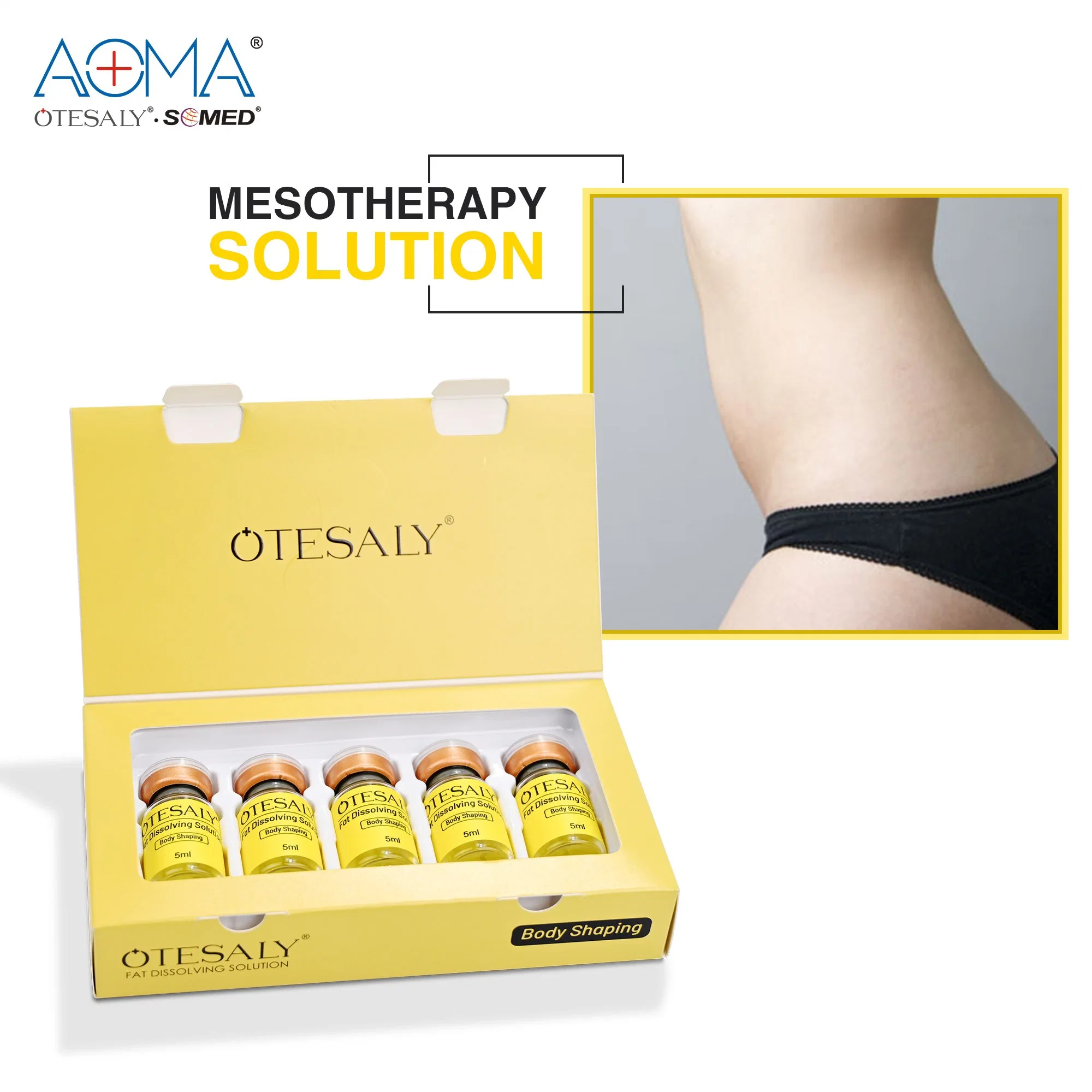 Aoma Otesaly cuerpo Doble Chin cuerpo apretar Solución de Mesoterapia con disolución de grasa Inyección de L-Carnitina vía pistola de Meso