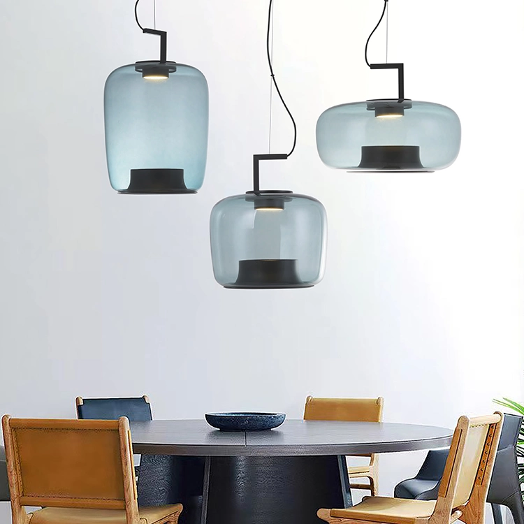 Dlss New Pendant Lighting Home Decoration Amber Glass Lamp Shade Modern LED Pendant Lamp