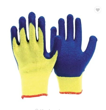 Industrial Protection 10g Cotton Knitted Latex Coated Winter Working Gloves