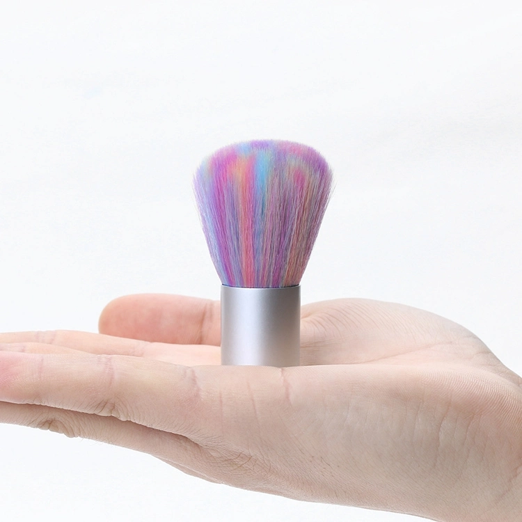 Hot Sale Customized Logo Single Rainbow Brush Makeup Brush Nylon Hair Nail Dust Cleaner Brush