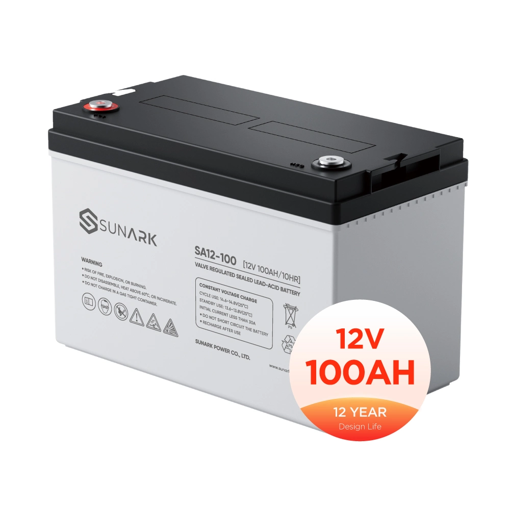 Sunark alimentación 12 V 100AH AGM Valve Regulated Batería de plomo ácido para UPS