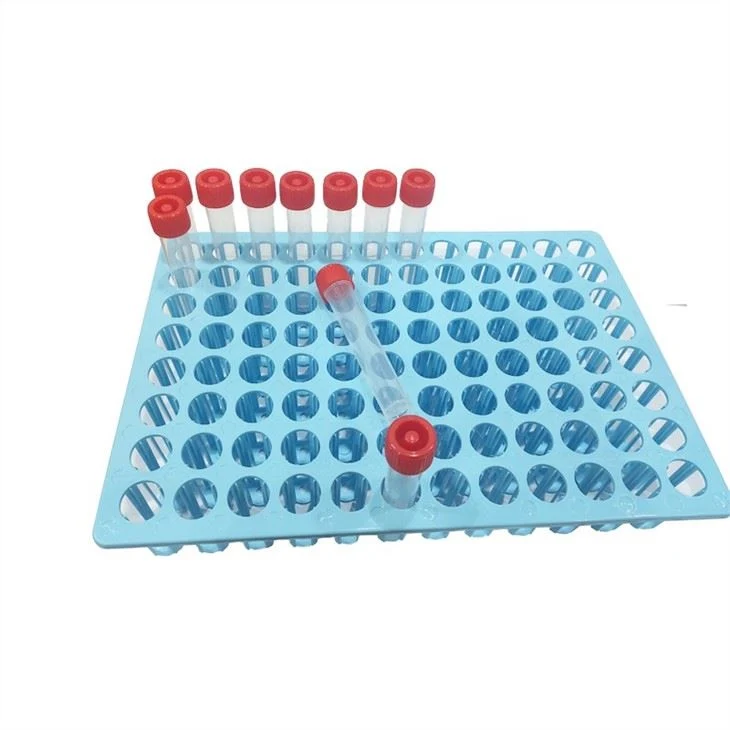 Lab Equipment 8*12 96 Holes Test Tube Rack Plastic Virus Transport Tube Holder