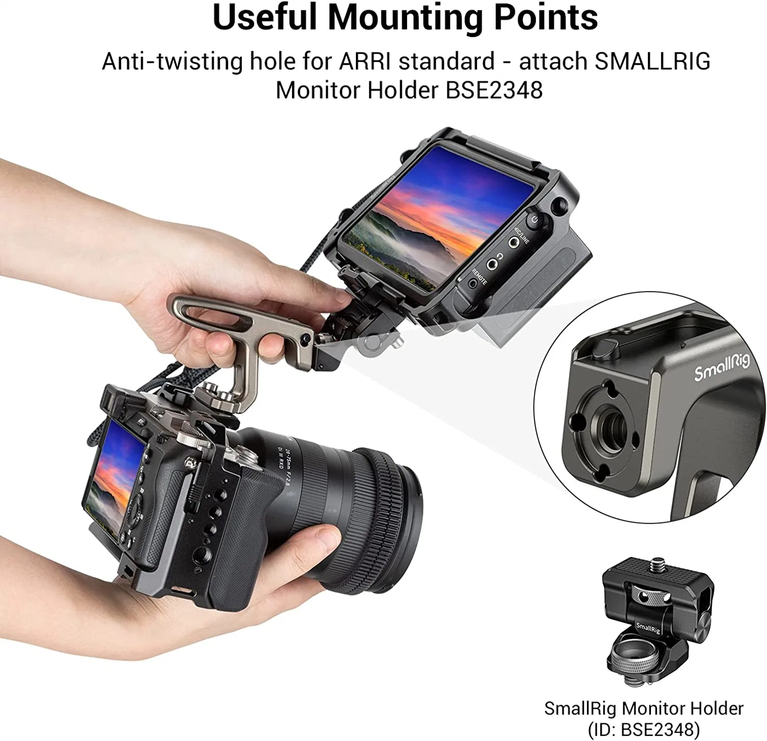 Mini Smalrig asa superior para vlogging ligero cámaras con tornillos de 1/4"-20 - HTS2756