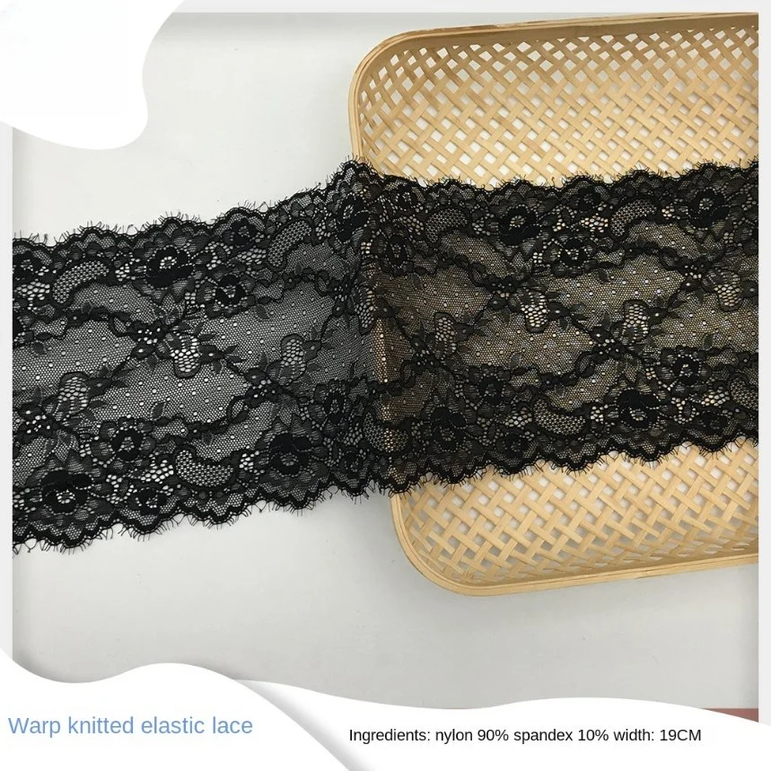 Factory Wholesale/Supplier Black and White Eyelash Elastic Lace Underwear Clothing Accessories Decoration