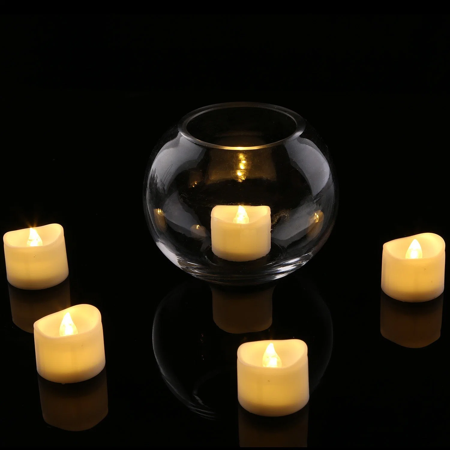 Wave Top LED Tea Lights Candles with Timer