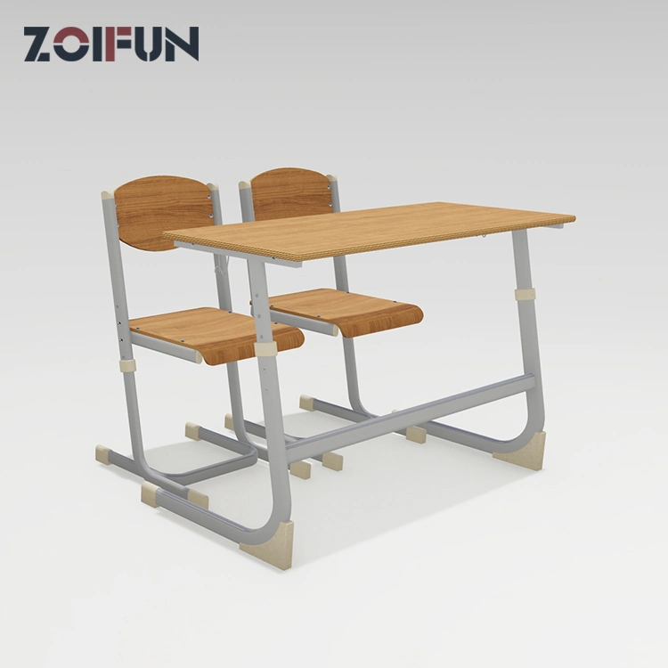 Étude de la classe de métal Middle School Student Simple Double chaise de bureau ; Double étudiant Table et chaise