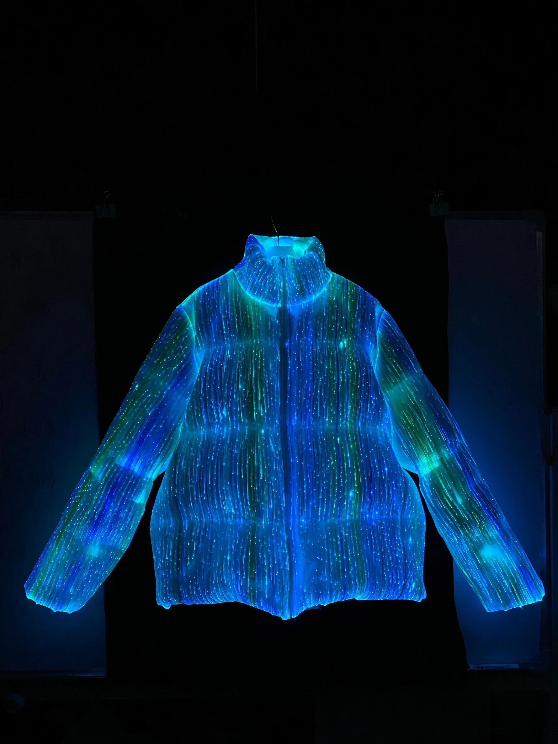 Light up Warm Luminous Fiber Optic Down Jacket Coats for Winter