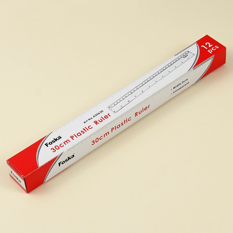 Foska 30cm Cheap Transparent Plastic Ruler