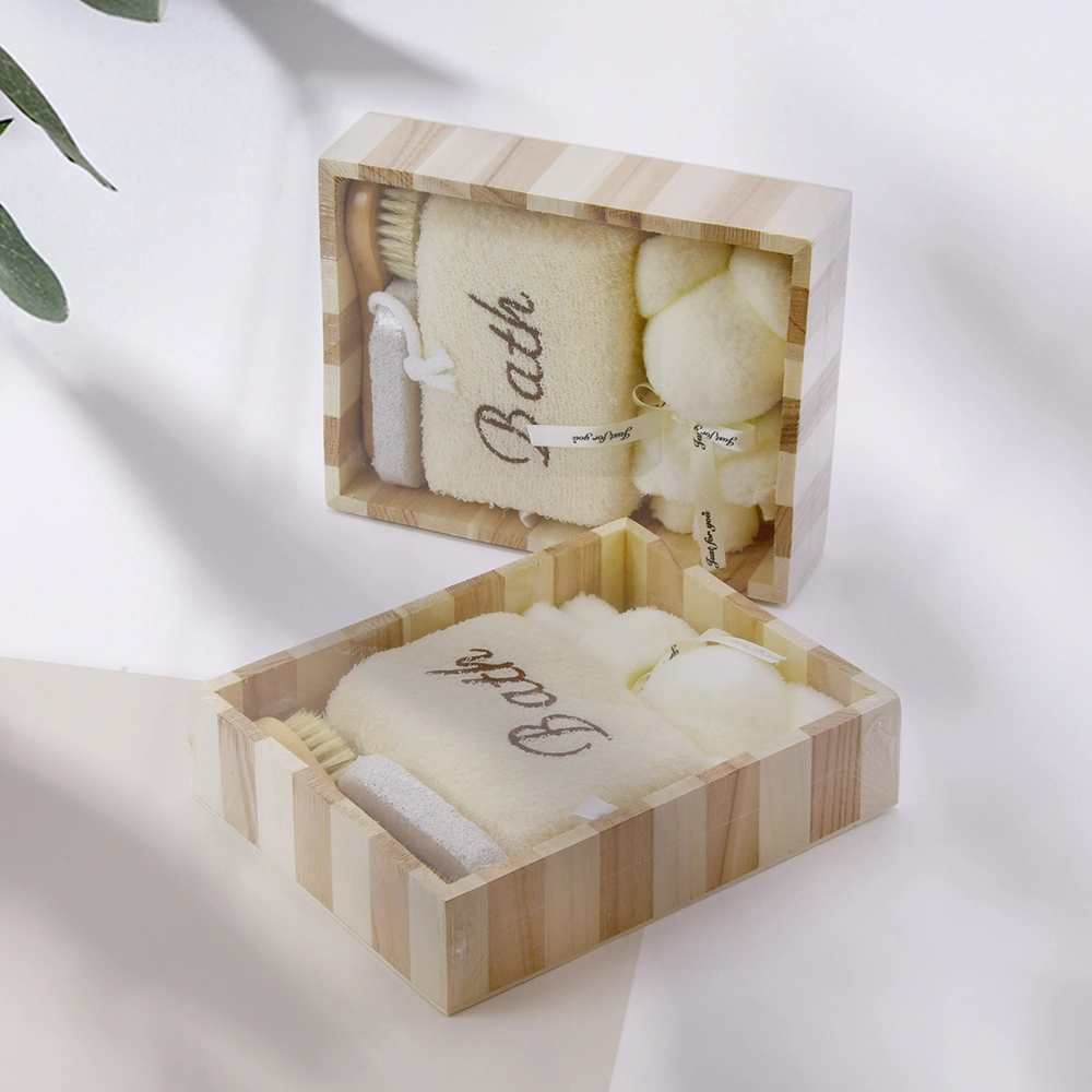 Bath Accessory Set Promotional Fashion Box SPA Bath Gift Set Bath Set Luxury Multi Function Pumice Stone Bath Gift Set