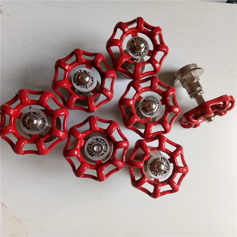 Red Hand Wheel for Pipe Furniture Decorative Hanger Water Pipe Fittings Red Handle Hand Wheel with Black Floor Flange 3/4 Inch