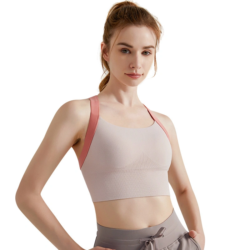 Autumn One-Piece Sports Bra Shock-Proof After The Buckle Body-Building Fixed Cup Outside Wearing Running Jump Rope Beauty Back Fast Dry Woman Underwear