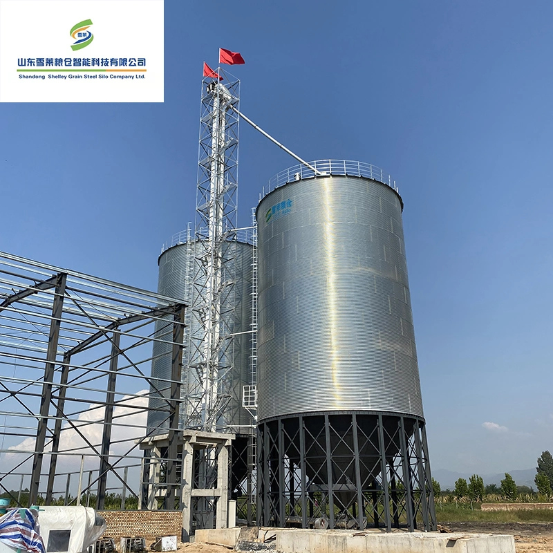 100m3 de Armado de placas de acero galvanizado granero tolva Forfeed silos de almacenamiento de Arroz de grano a granel