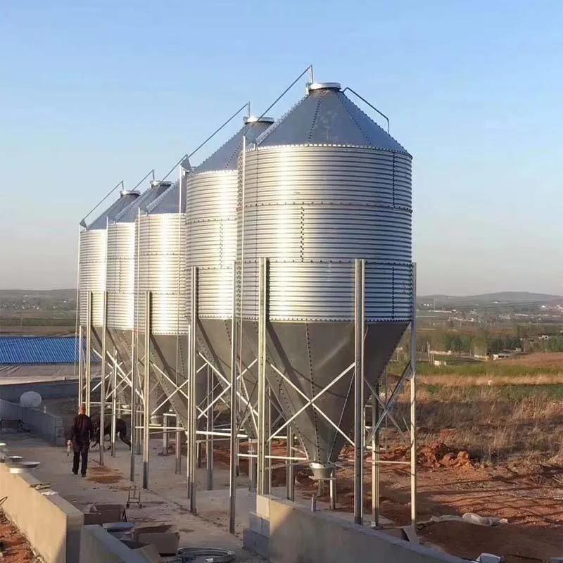 Hühnerfutterbehälter Geflügel Futterbehälter Getreidelager Mais Silo zum Verkauf Verzinkter Stahlbehälter Geflügelfütterungsgeräte Silo