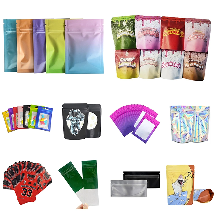 Free Sample Custom Printed Child Resistant Mylar Bags 3.5g Smell Proof Childproof Package for Medicinal