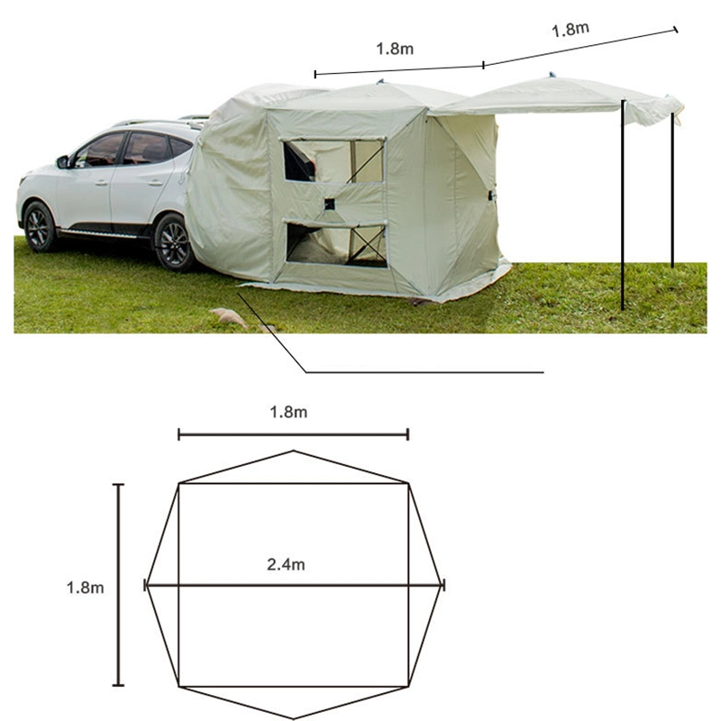 Trasera del coche Quick-Open Tienda UV y el revestimiento de protección del agua portón Windproof estable carpa desmontable para acampar SUV Sedán Bl20147