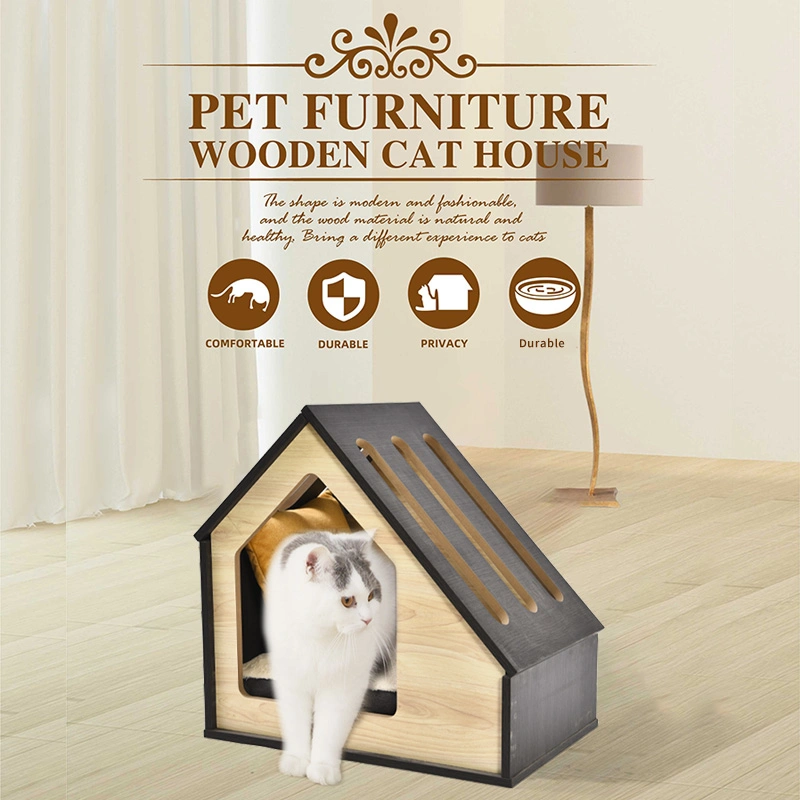 New Design Pet House Wood Cat Bed House