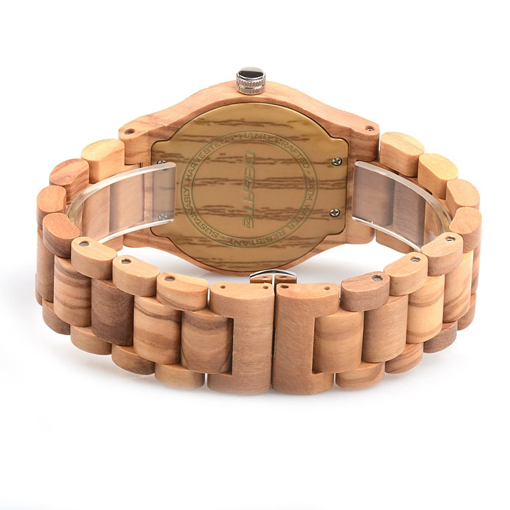 Montre mécanique en bois avec boîte pour hommes et femmes Montre personnalisée pour femme