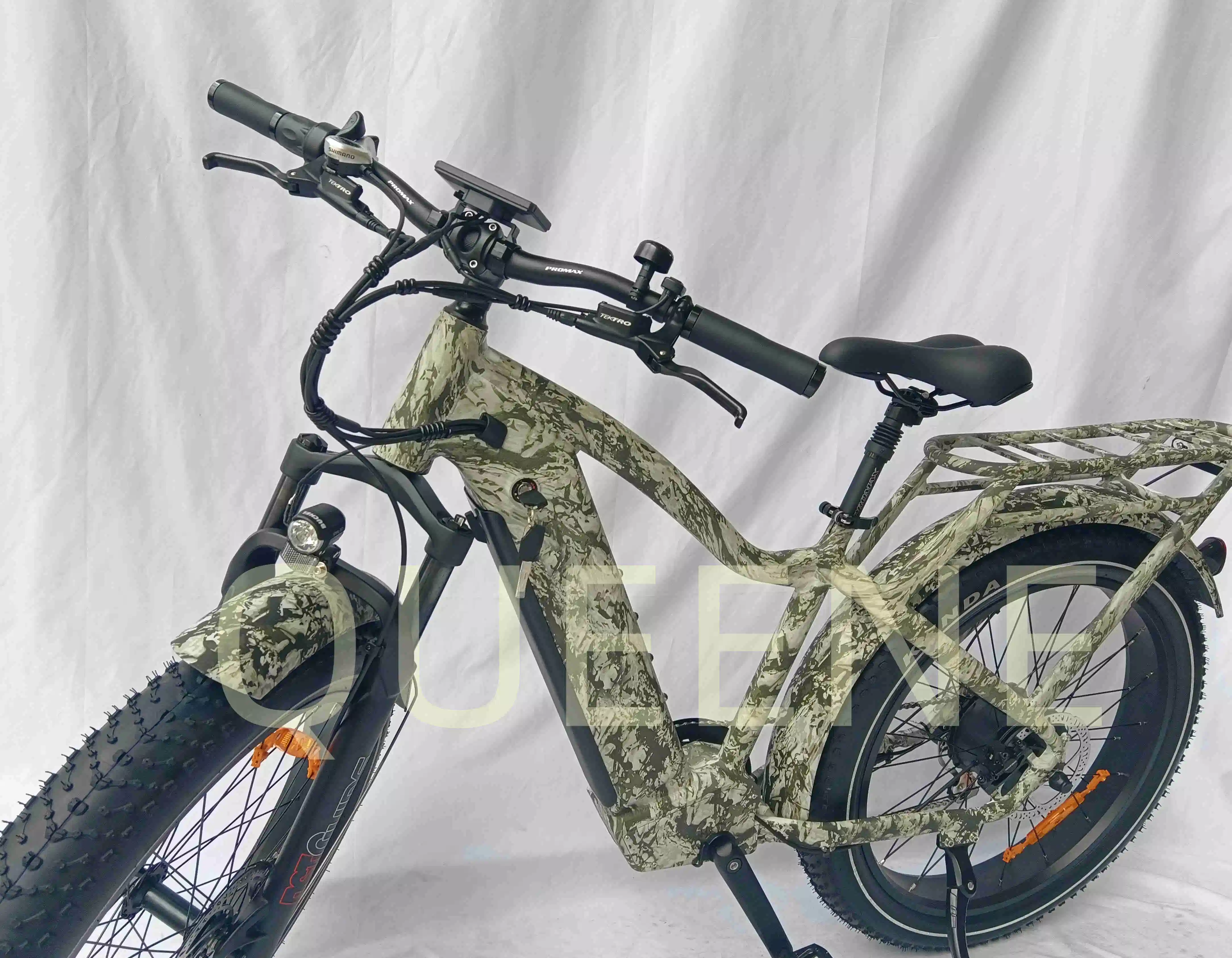 2022 Queene Original Factory Psychedelic Electric Bicycle Full Suspension Mountain Elektrofahrrad Für Erwachsene