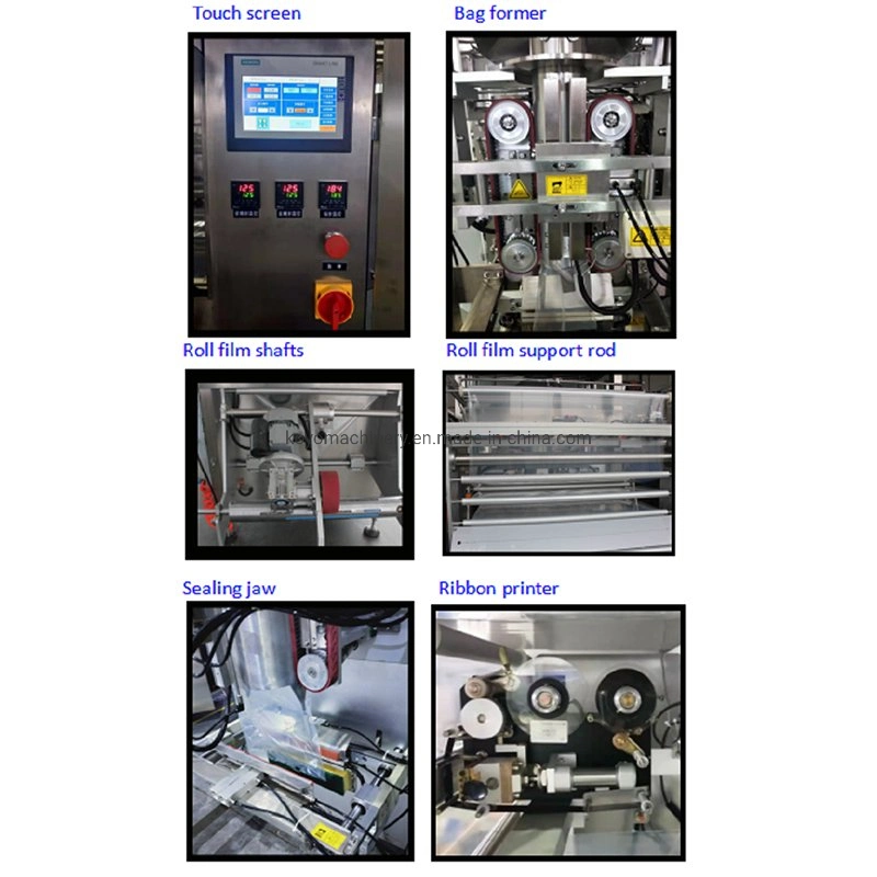 Automatische VFFS Lineare Abfüllverpackung für 1-10kg Getreide/ Reis/ Samen/ Düngerbohnen/ Zucker/Sand/ Nüsse/ Hühneraugen/Pellets/ Eis-/Kiesverpackungsmaschine