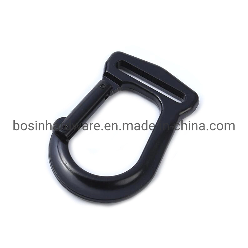 Safety Electrophoresis Black Carabiner Snap Hook for Yoga