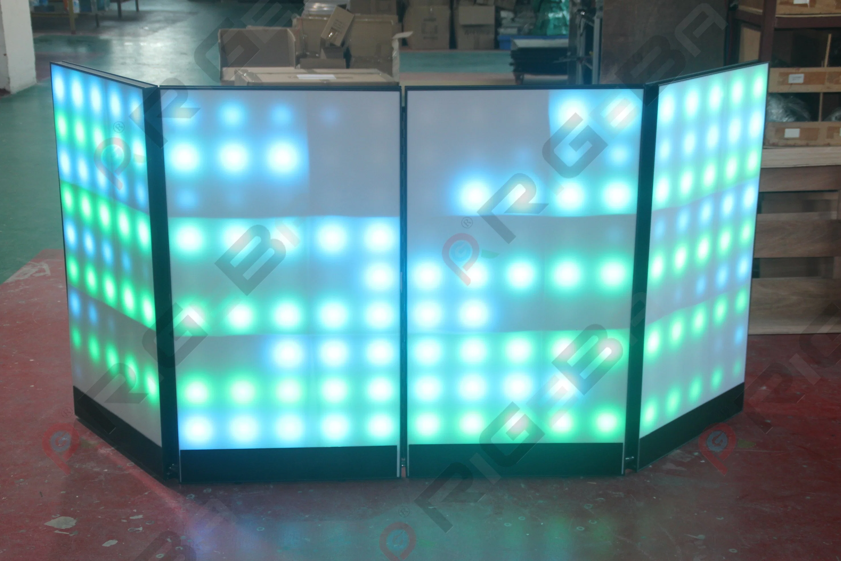 Rigeba Alta calidad Nuevo Equipo de etapa RGB LED Pixel Display Cabina de DJ para eventos de DJ Party