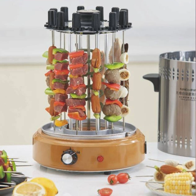 Russie Table Top 12 brochettes barbecue électrique sans fumée à rotation verticale Machine barbecue Kebab Grill pour la cuisine maison partie extérieure