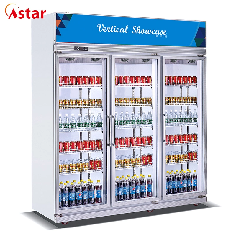 Imported Brand Compressor Drinks Showcase for Supermarket