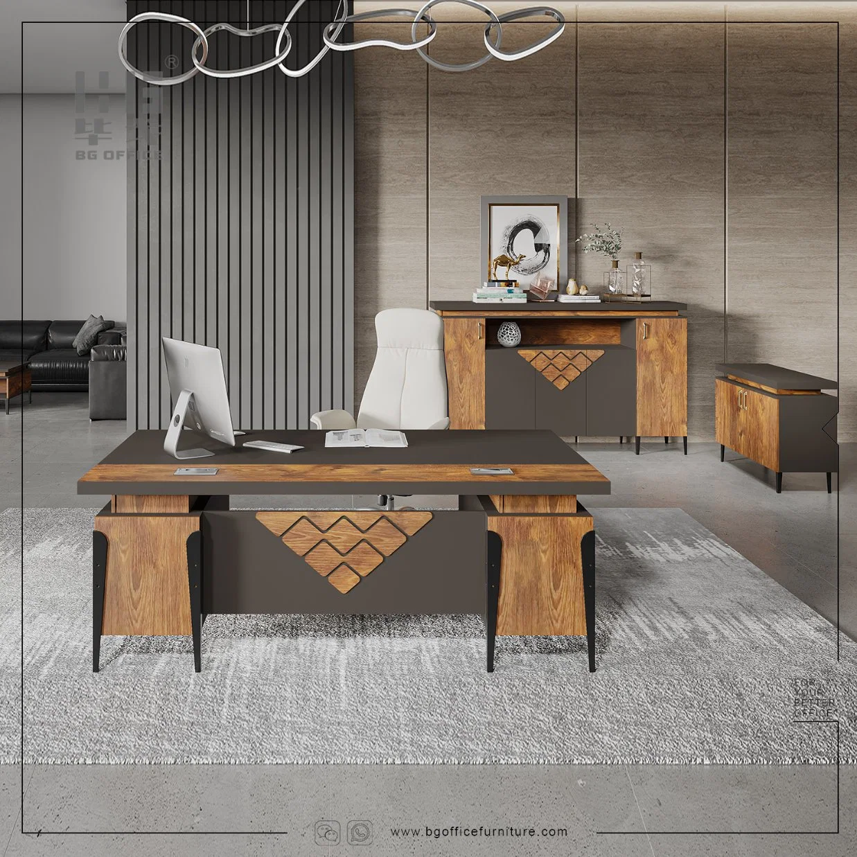 Оптовая офисная мебель Классический дизайн Деревянный офис стол для VIP-офис