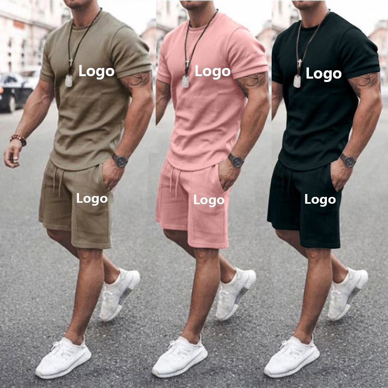 Großhandel Custom Sportswear Männer kurze Sätze Trainingsanzug Jogging Suit T Shirt Shorts Set für Herren Lässige kurze Sweatsets Anzug