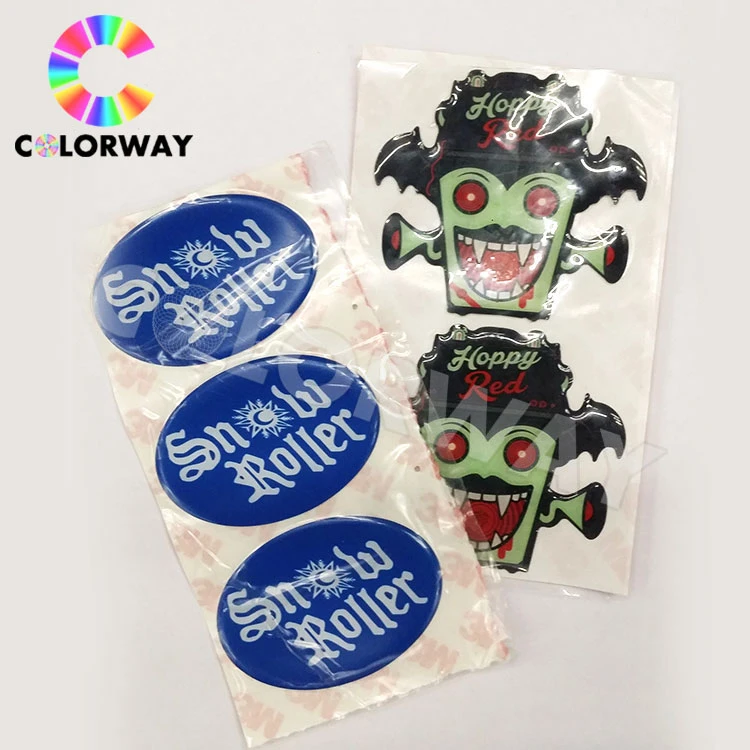 Custom Print Decorative Round Adhesive Clear Dome Epoxy Sticker