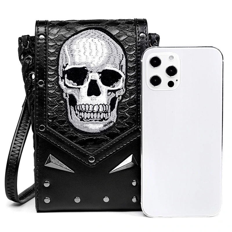 2023 Bolsa de Nueva de la mujer solo hombro calavera en el exterior de la locomotora de la bolsa de Crossbody Teléfono Móvil Bolsa Bolsa (CFBPH-031)