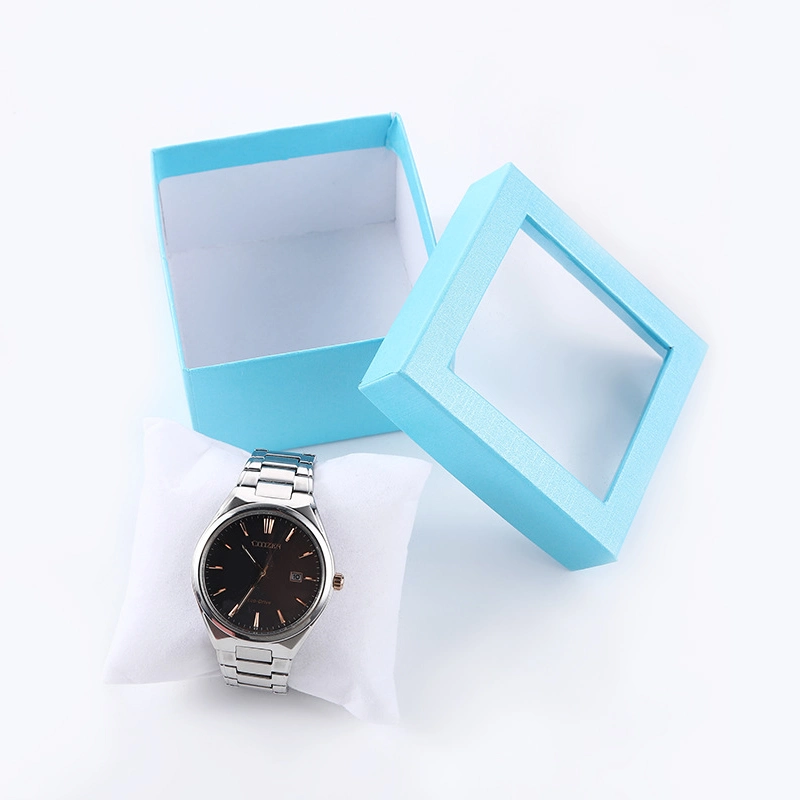 Wholesale/Supplier Customized Logo Watch Jewelry Cardboard Box Gift Packaging Pink Blue White Men's Gift Box Window Set