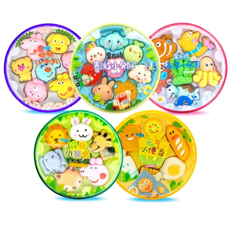 110g Round Box Delicious Energetic Bento Cartoon Soft Candy