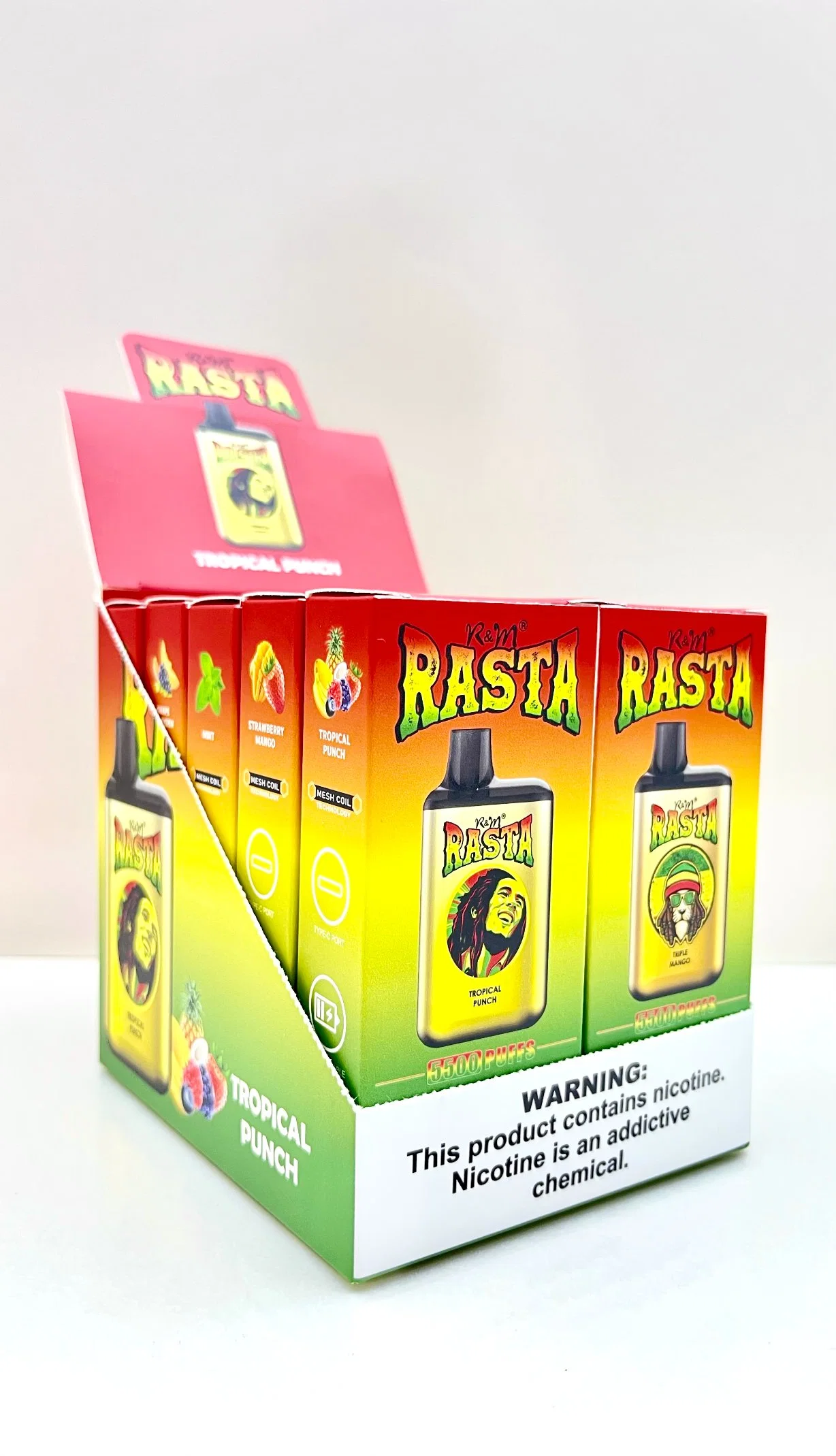 R&amp;M Rasta 5500 Puffs Mesh Coil Großhandel/Lieferant Einweg-Vape Pod 2% 5% Nikotin